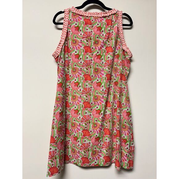 GRETCHEN SCOTT Vibrant Floral Red/Green/White Sleeveless Tunic, Sz XL - Picture 7 of 11